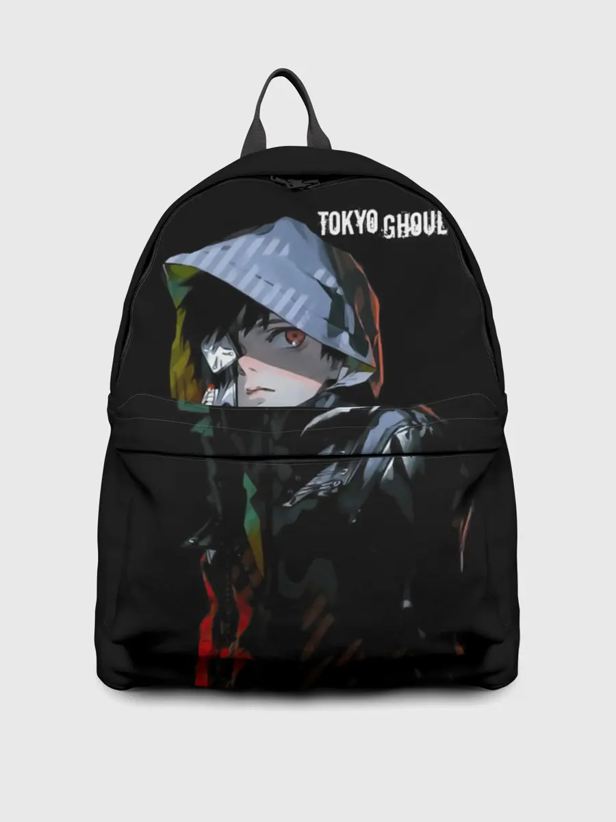 Рюкзак джинсовый / Канеки Кен с капюшоном