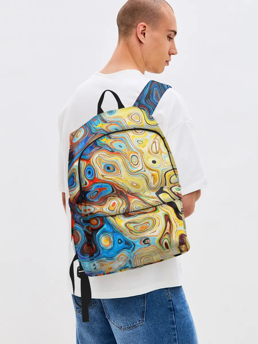 Рюкзак джинсовый / Цветные абстрактные пятна