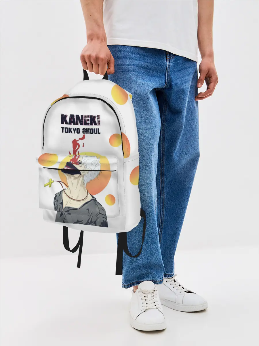 Рюкзак джинсовый / Kaneki Ken желтые круги