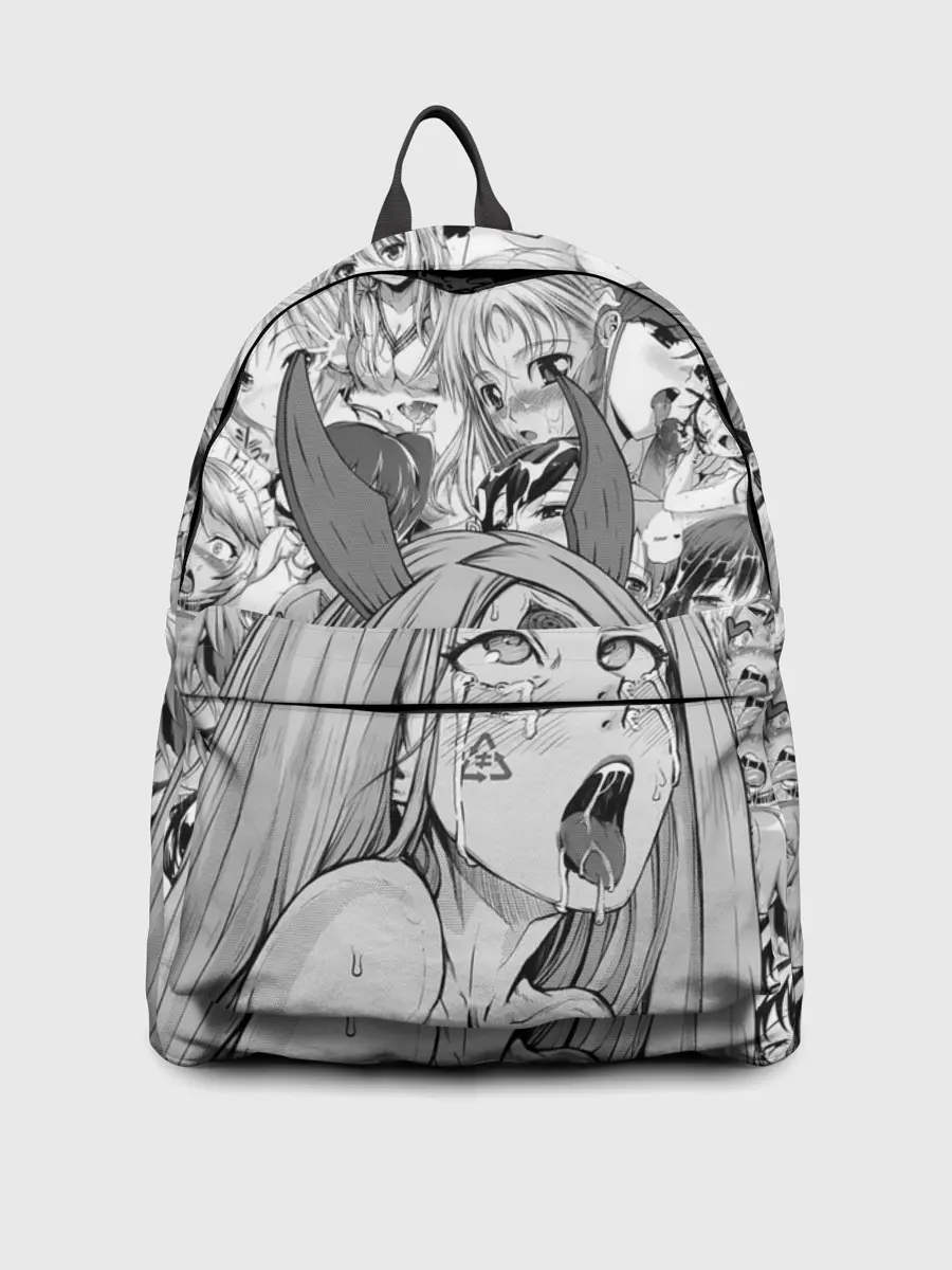 Рюкзак джинсовый / KAGUYA AHEGAO чернобелое / КАГУЯ АХЕГАО