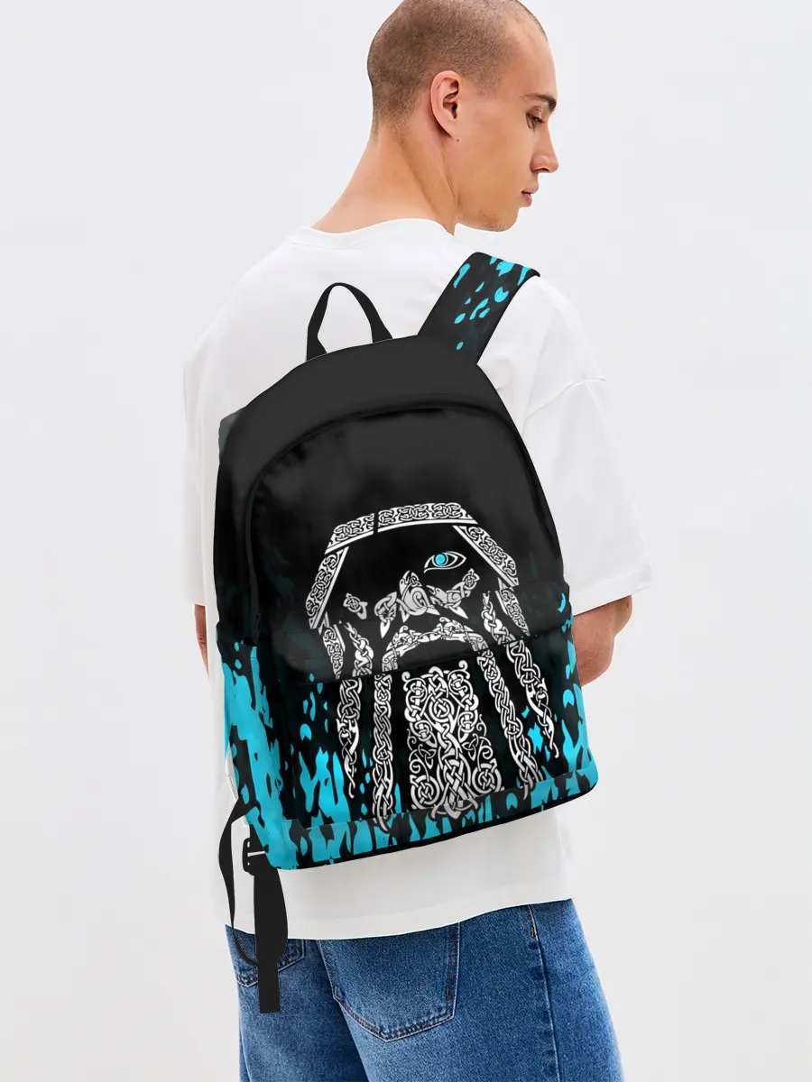 Рюкзак джинсовый / БОГ ОДИН | Узорное лицо