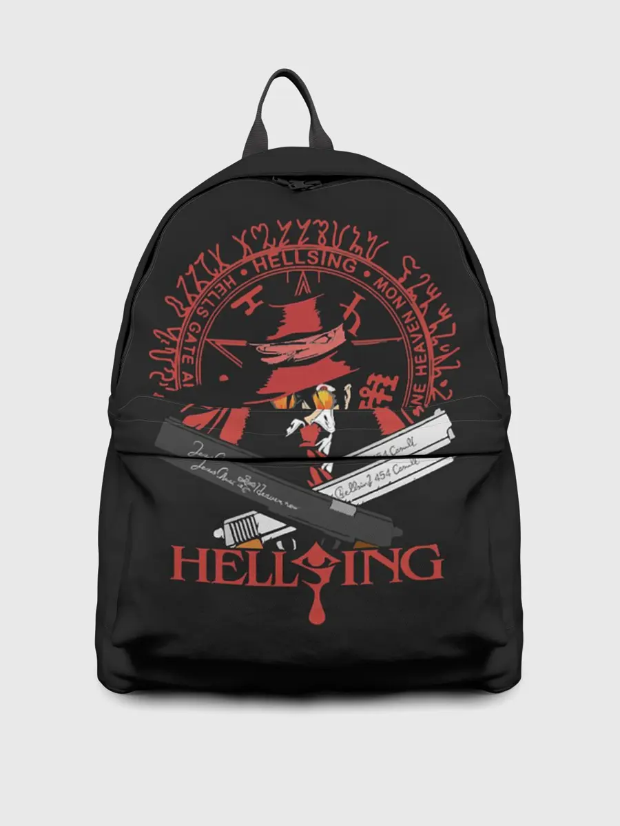 Рюкзак джинсовый / Alucard на черном фоне