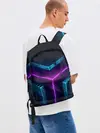 Рюкзак джинсовый / Неоновые грани 3D