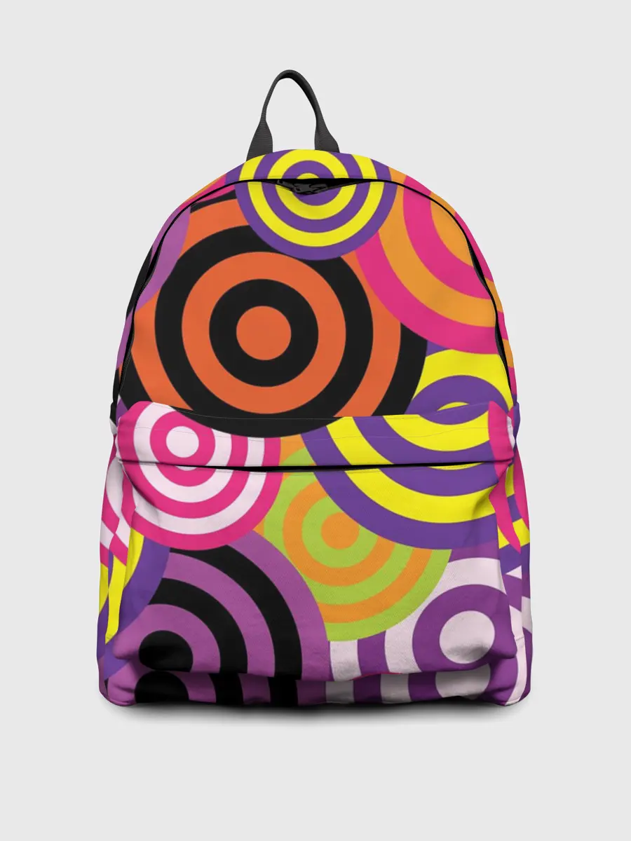 Рюкзак джинсовый / Аннотация разноцветных кругов