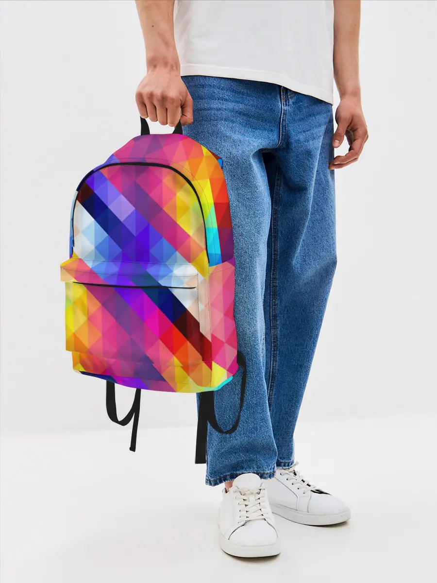 Рюкзак джинсовый / Пиксельная радуга