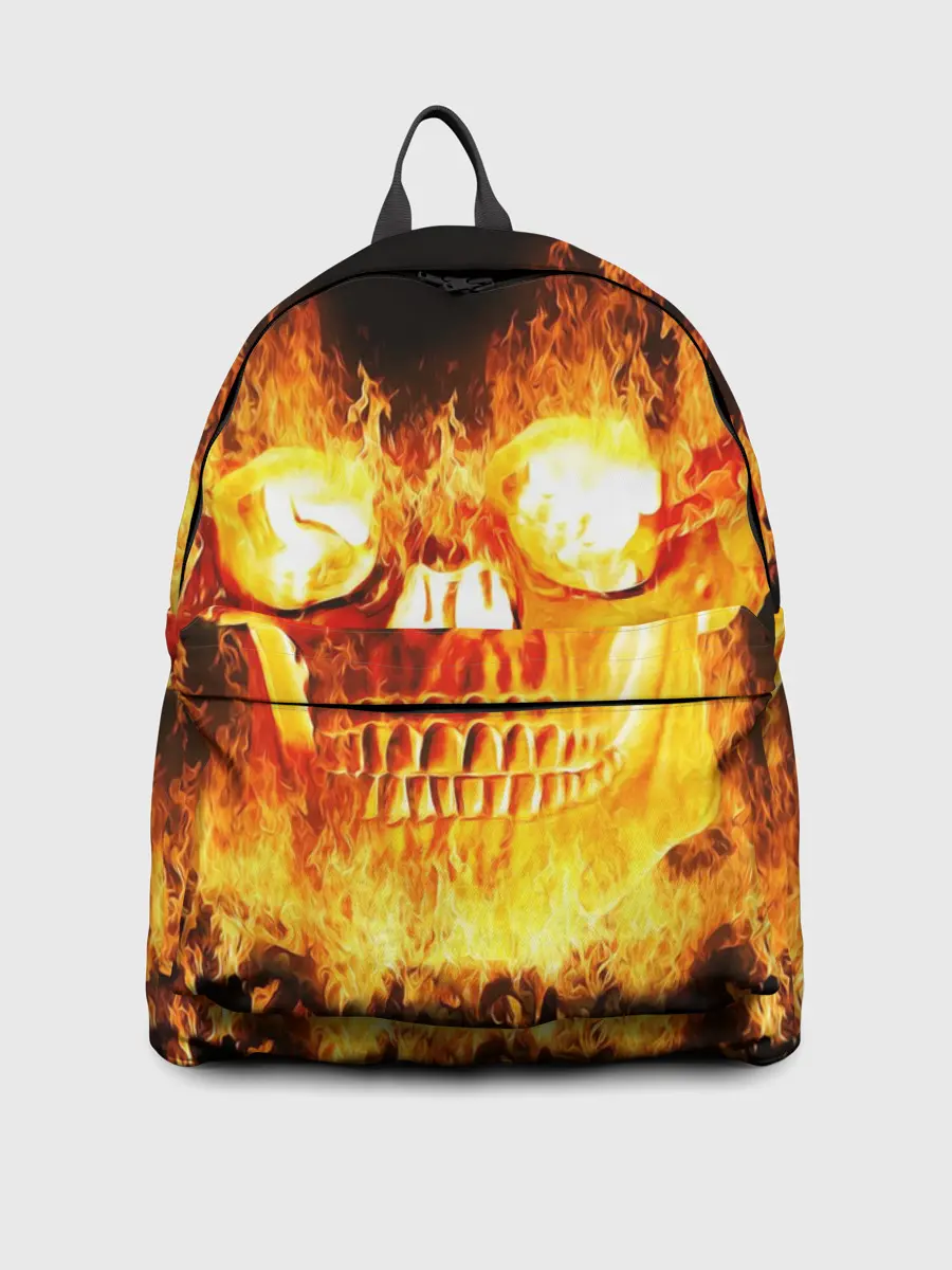 Рюкзак джинсовый / Огненный череп