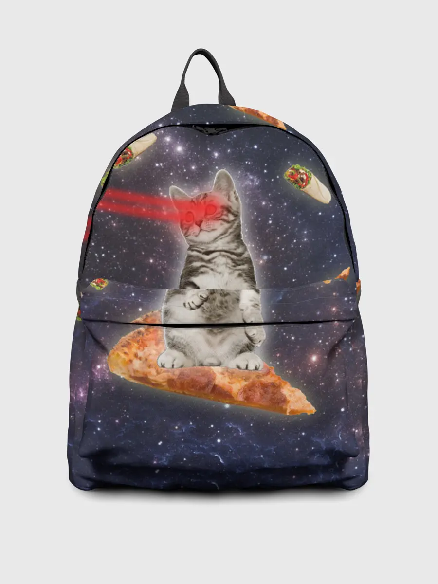 Рюкзак джинсовый / Котик в космосе