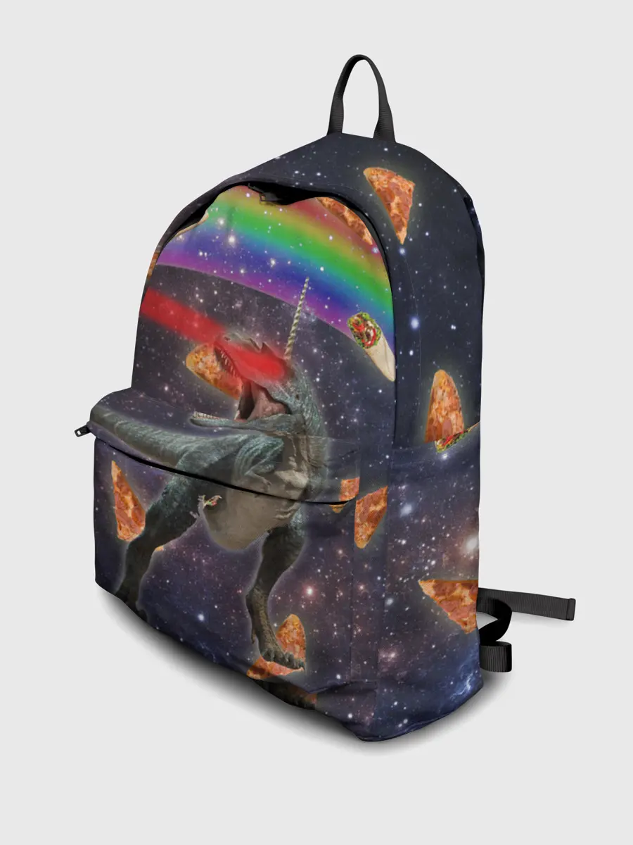 Рюкзак джинсовый / Динозавр в космосе