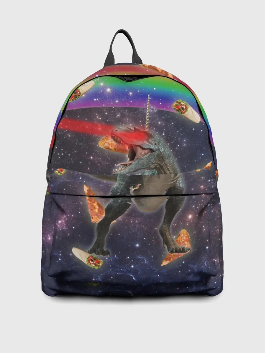 Рюкзак джинсовый / Динозавр в космосе