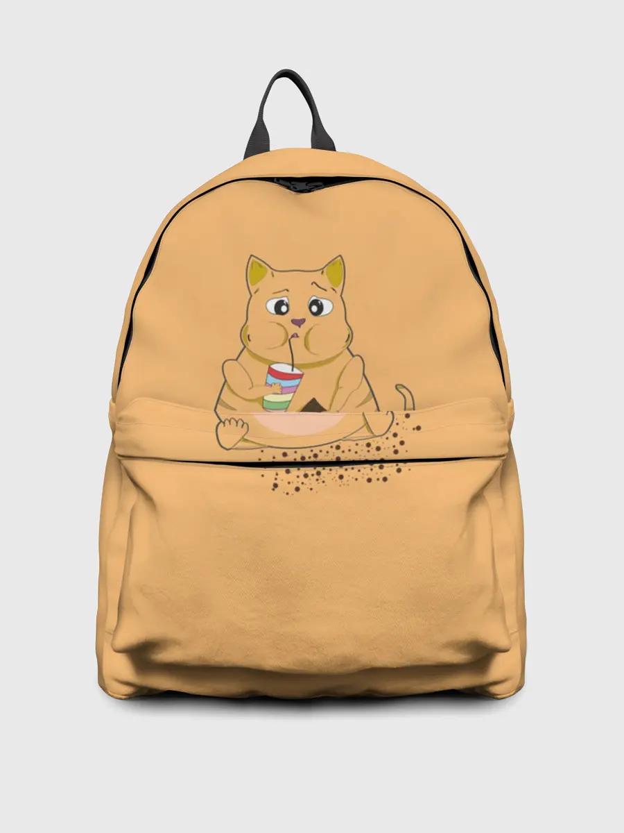 Рюкзак джинсовый / РЫЖИЙ КОТ ТОЛСТЯК