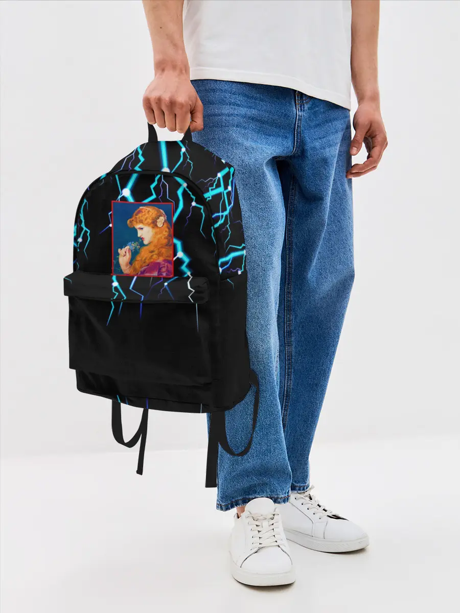 Рюкзак джинсовый / МОЛНИИ ДЕВУШКА ЦВЕТЫ