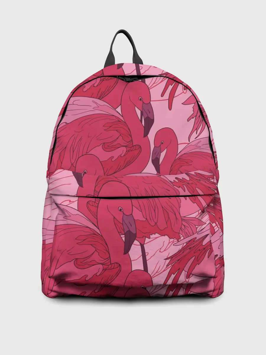 Рюкзак джинсовый / розовые фламинго