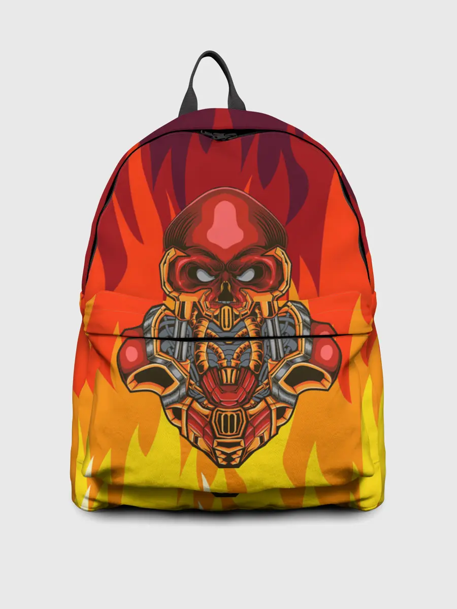 Рюкзак джинсовый / Меха скелет | Steampunk Fire