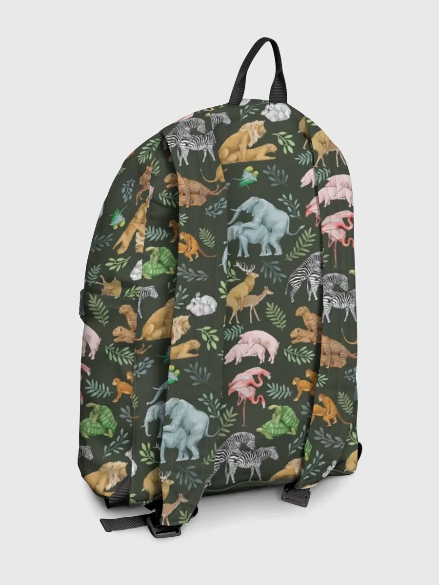 Рюкзак джинсовый / Дикие Звери Паттерн