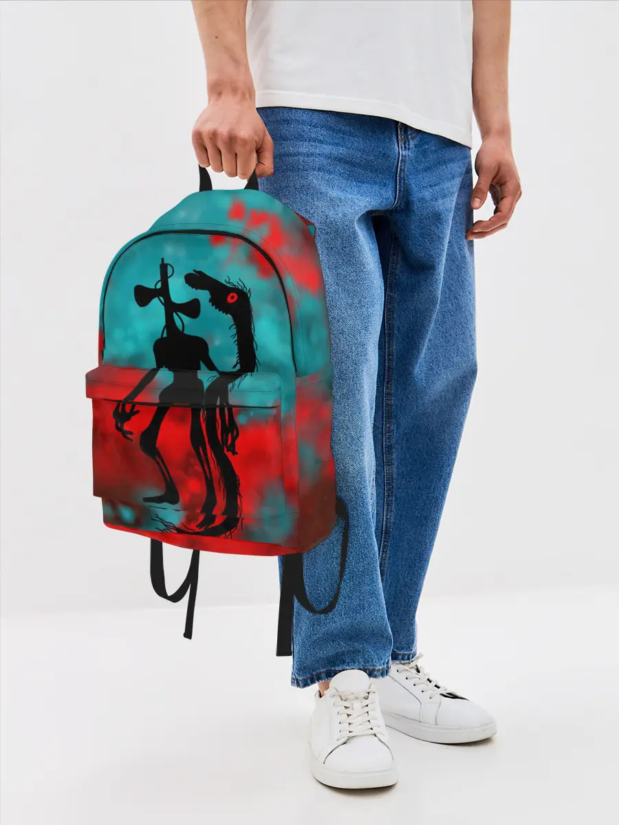 Рюкзак джинсовый / Сиреноголовый и Лошадь монстры