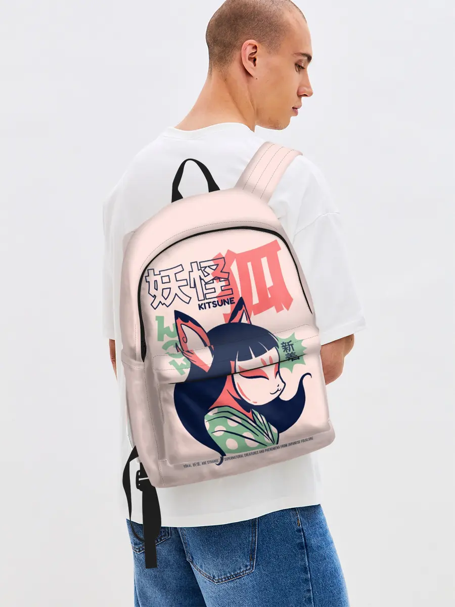 Рюкзак джинсовый / Anime Kitsune Demon Yokai