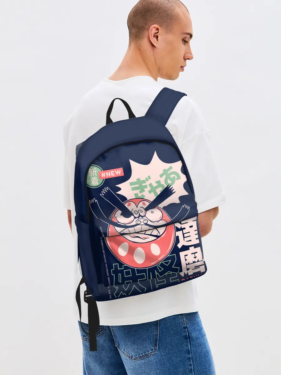 Рюкзак джинсовый / Anime Daruma Demon Yokai