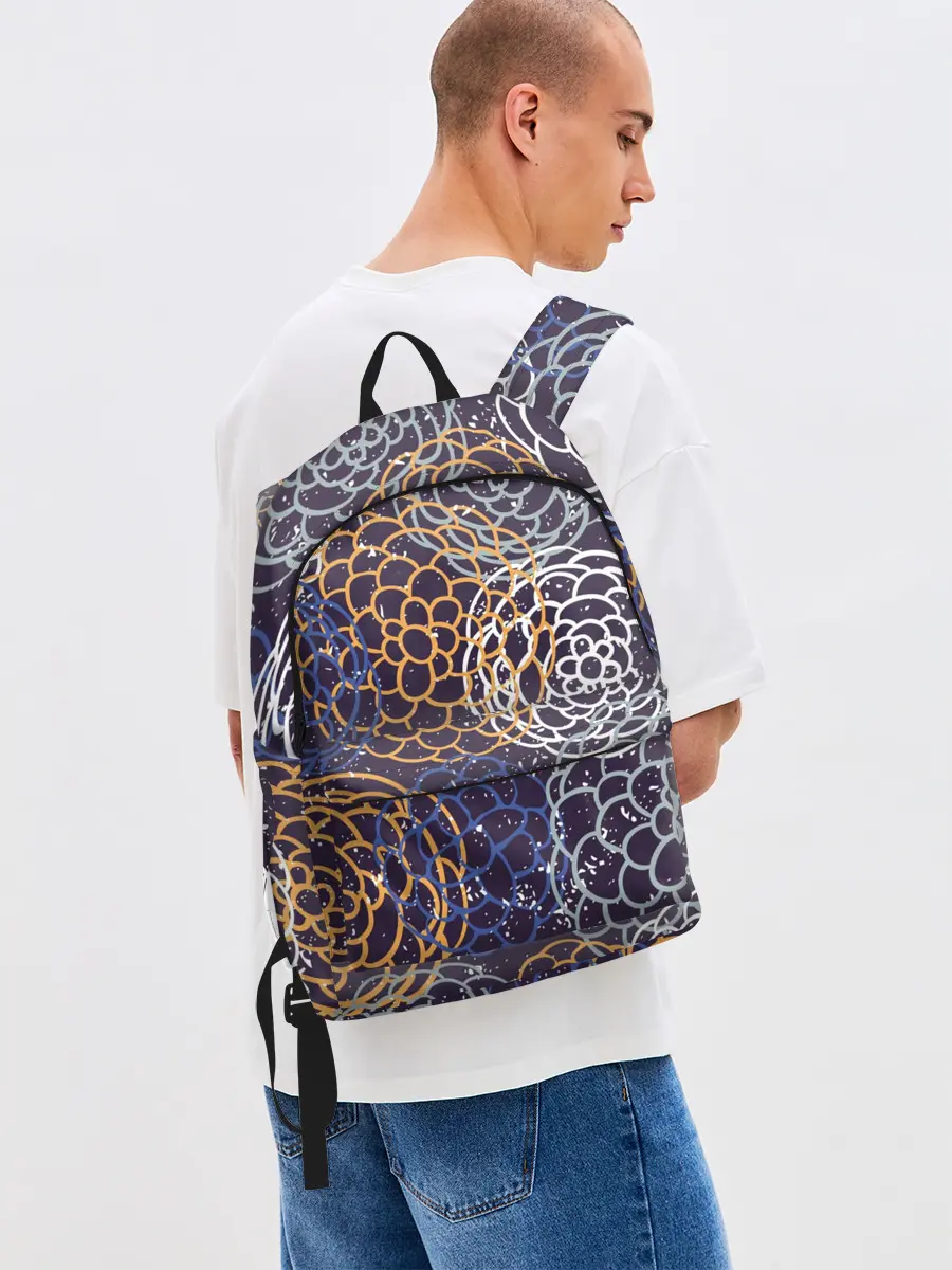 Рюкзак джинсовый / текстура японские узоры