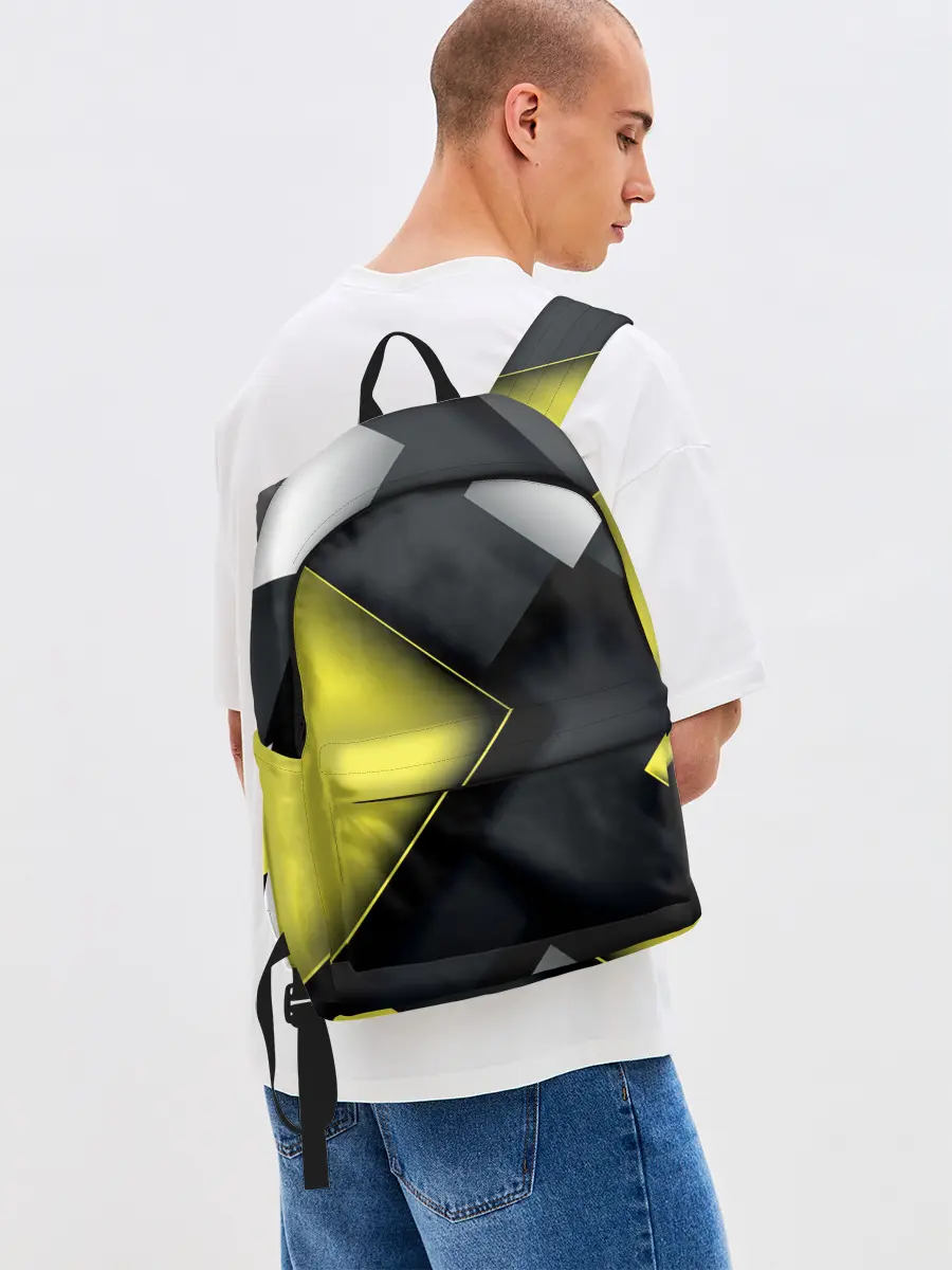 Рюкзак джинсовый / Желто черный ромб