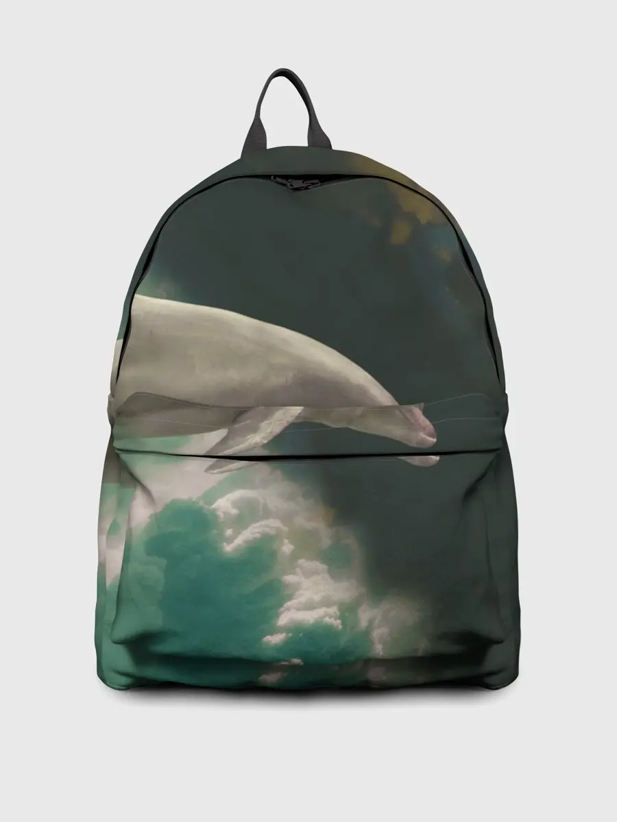 Рюкзак джинсовый / Дельфин в облаках