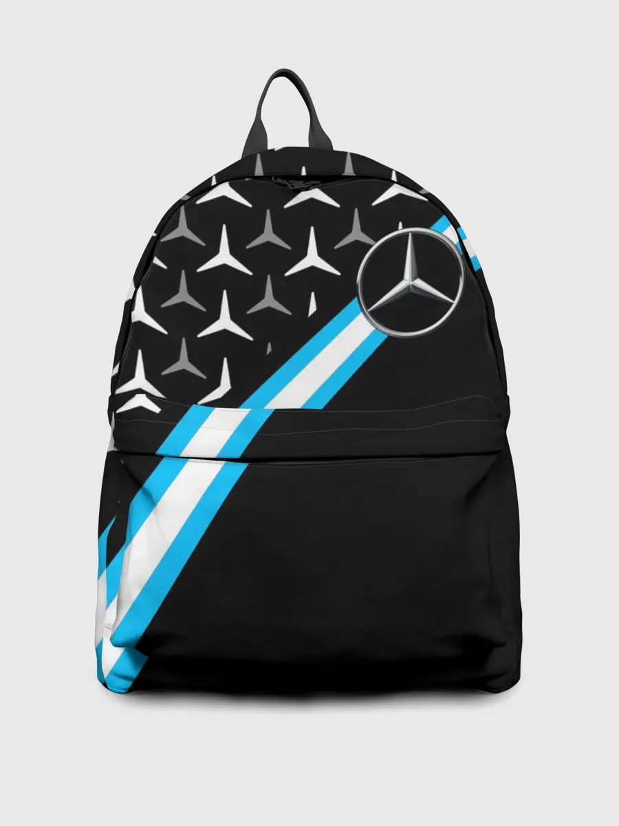 Рюкзак джинсовый / MERCEDES / УЗОР / ЛИНИЯ АКВА