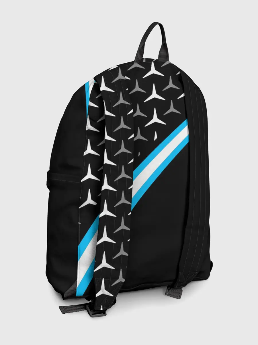 Рюкзак джинсовый / MERCEDES / УЗОР / ЛИНИЯ АКВА