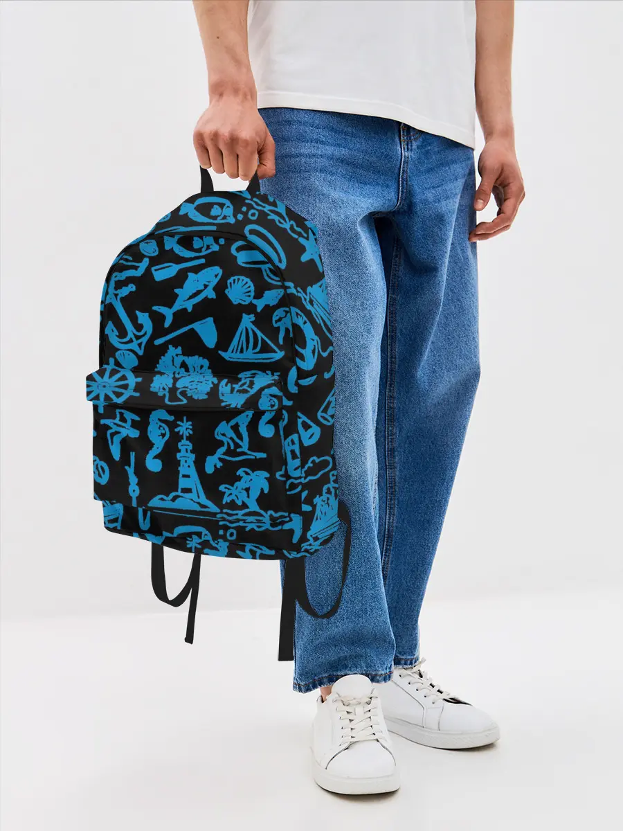 Рюкзак джинсовый / Морская тема