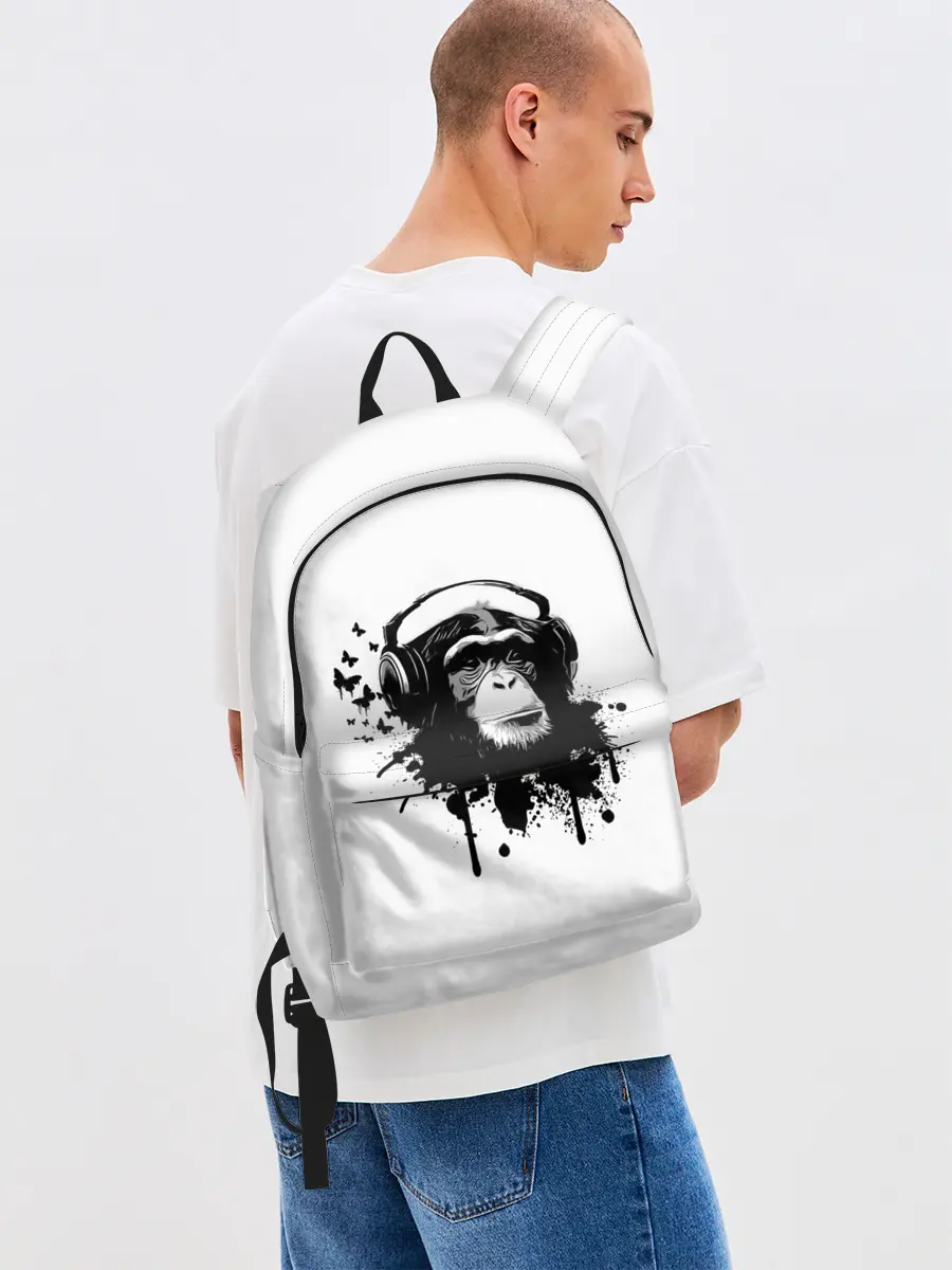 Рюкзак джинсовый / Обезьяна Меломан