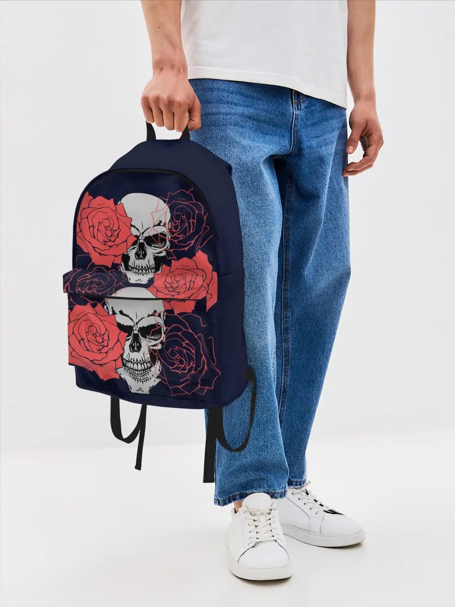 Рюкзак джинсовый / Rose Skull