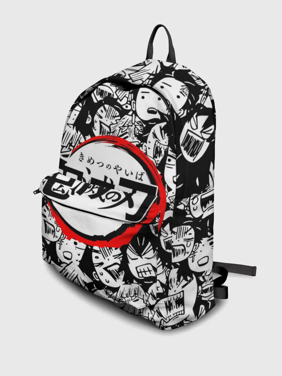 Рюкзак джинсовый / DEMON SLAYER / ЛИЦА / УЗОР