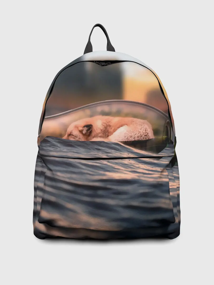 Рюкзак джинсовый / Лисенок в бутылке