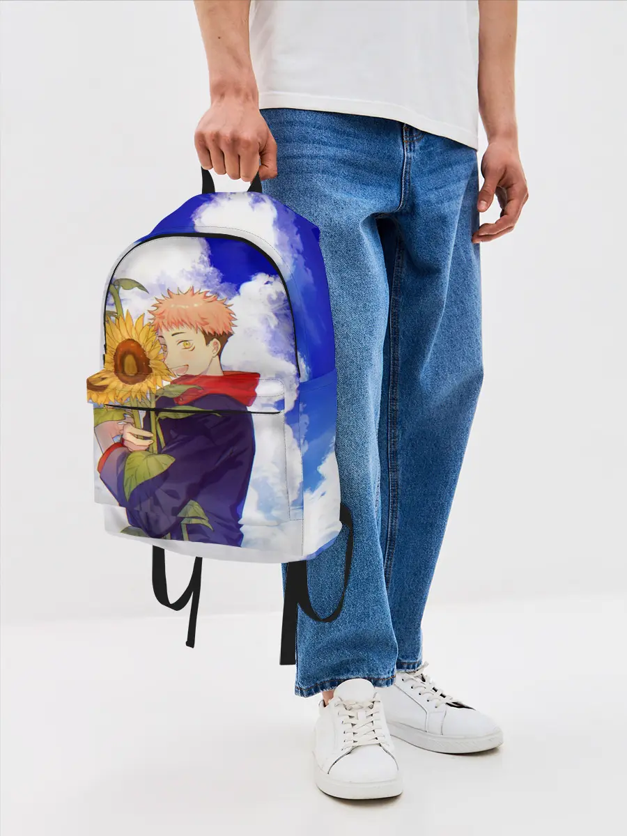 Рюкзак джинсовый / Магическая битва | Подсолнухи