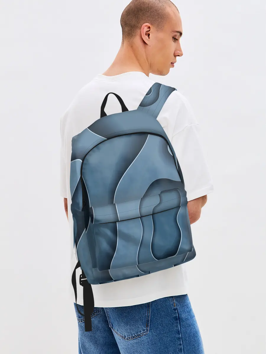 Рюкзак джинсовый / Абстракция бумажные волны