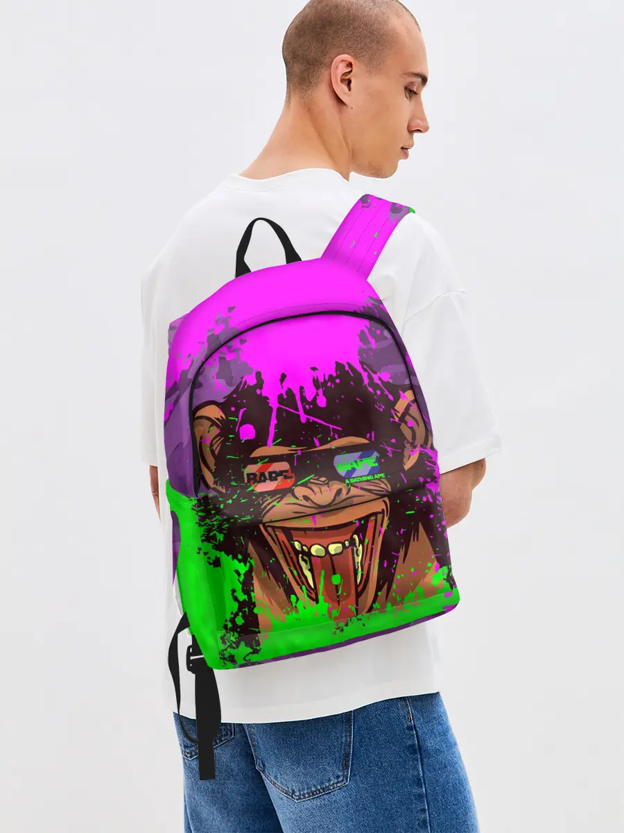 Рюкзак джинсовый / 3D Neon Monkey