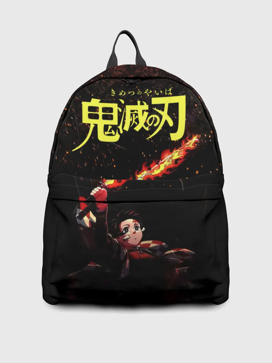 Рюкзак джинсовый / Танджиро Камадо в огне
