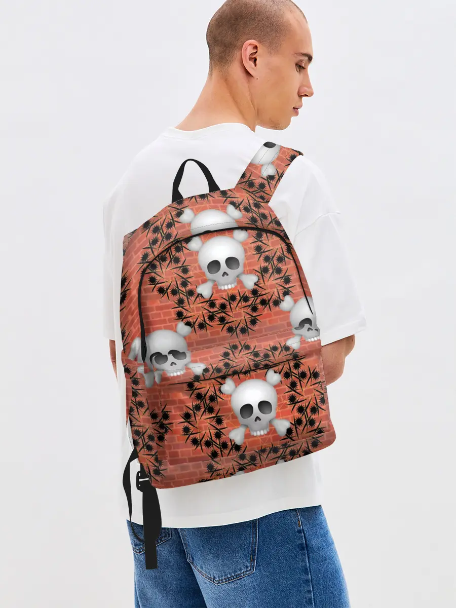 Рюкзак джинсовый / Кирпичные черепа