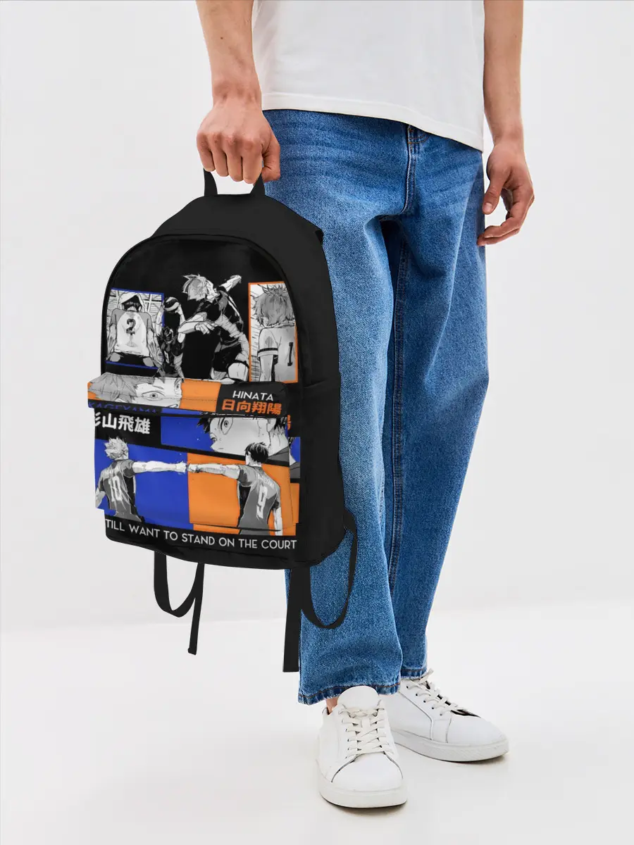 Рюкзак джинсовый / Хината и Кагеяма