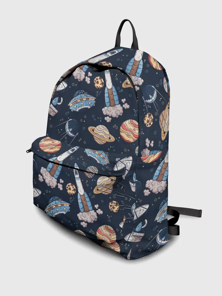 Рюкзак джинсовый / Корабли, планеты и спутники
