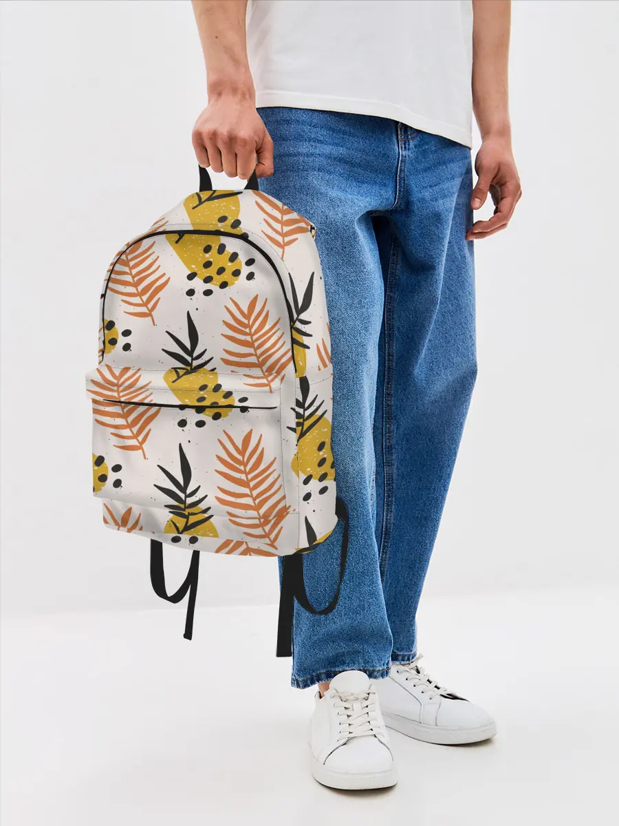 Рюкзак джинсовый / Абстрактные ветви - узор