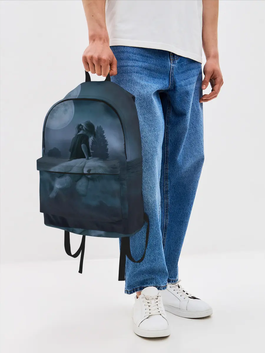 Рюкзак джинсовый / Девочка и полнолуние