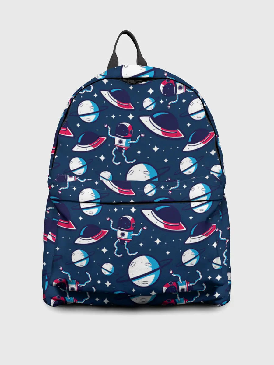 Рюкзак джинсовый / Космонавты, планеты и нло