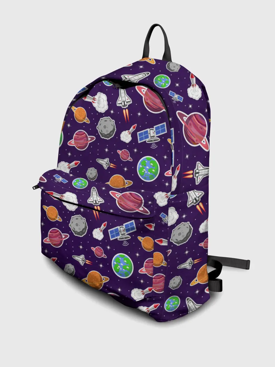 Рюкзак джинсовый / Корабли, планеты и спутники