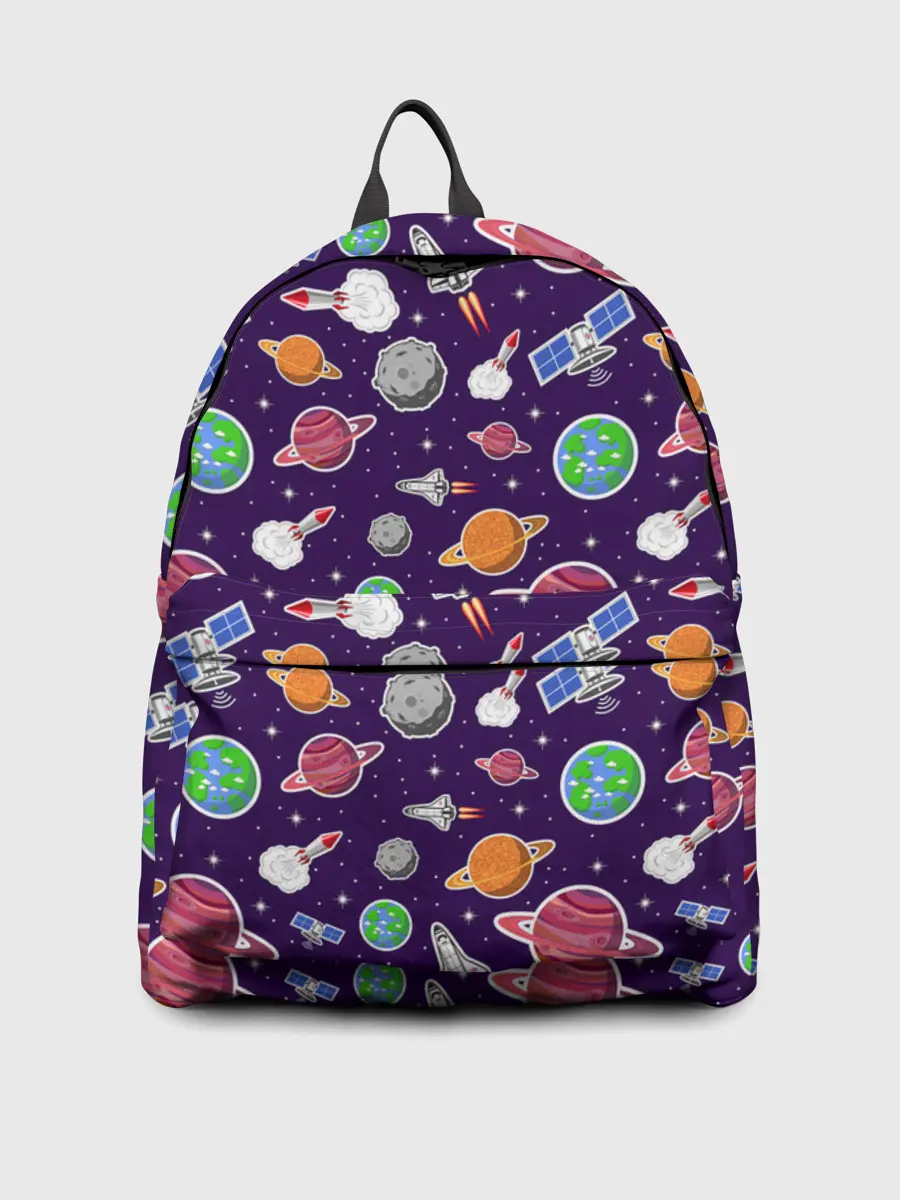 Рюкзак джинсовый / Корабли, планеты и спутники