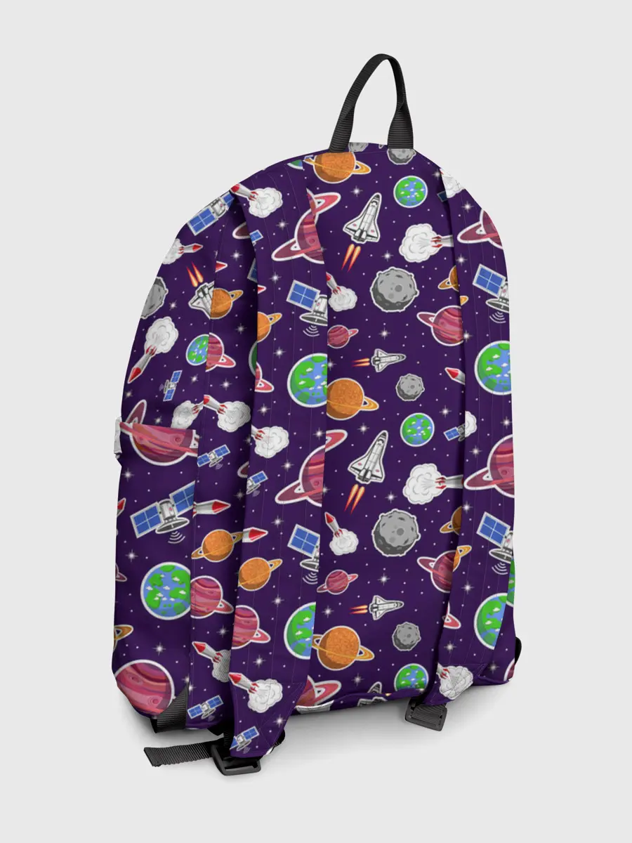 Рюкзак джинсовый / Корабли, планеты и спутники