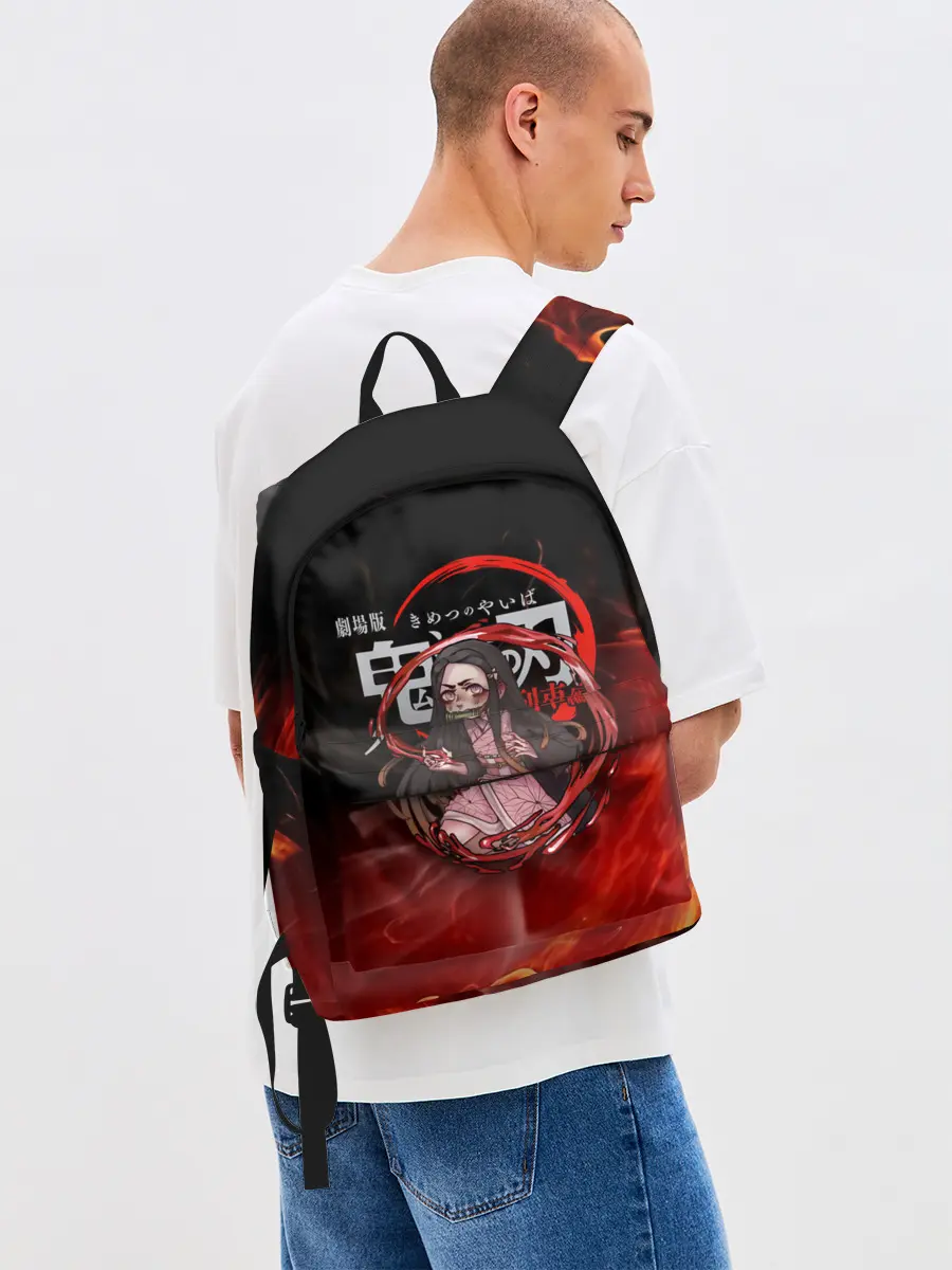 Рюкзак джинсовый / Незуко Камадо в огне