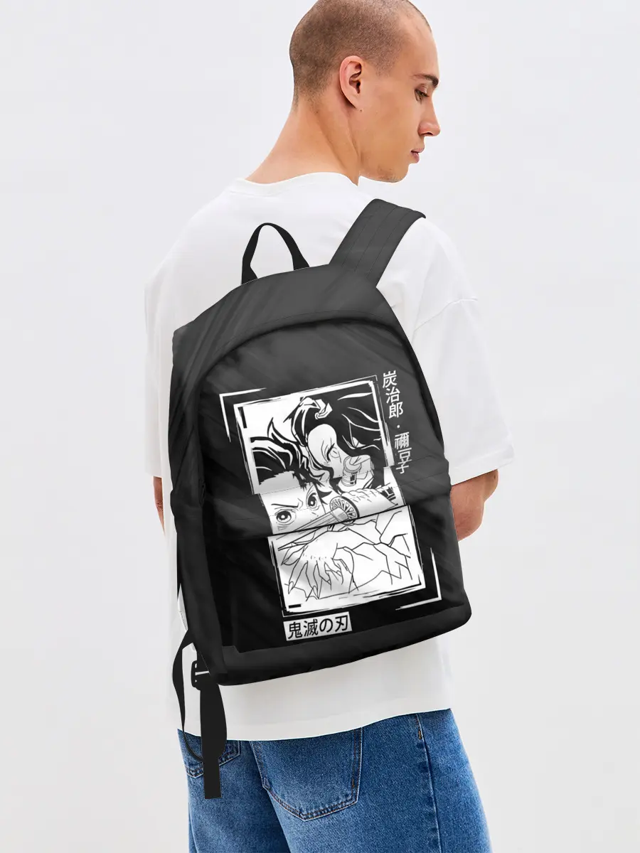 Рюкзак джинсовый / Танджиро и Незуко Kimetsu no Yaiba