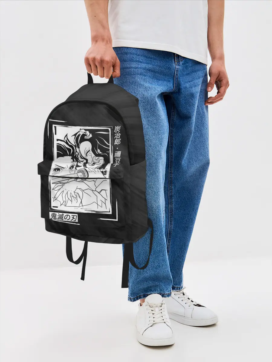 Рюкзак джинсовый / Танджиро и Незуко Kimetsu no Yaiba