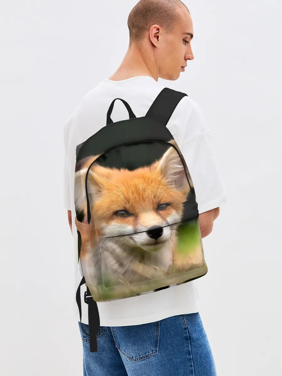 Рюкзак джинсовый / Мордочка лисицы