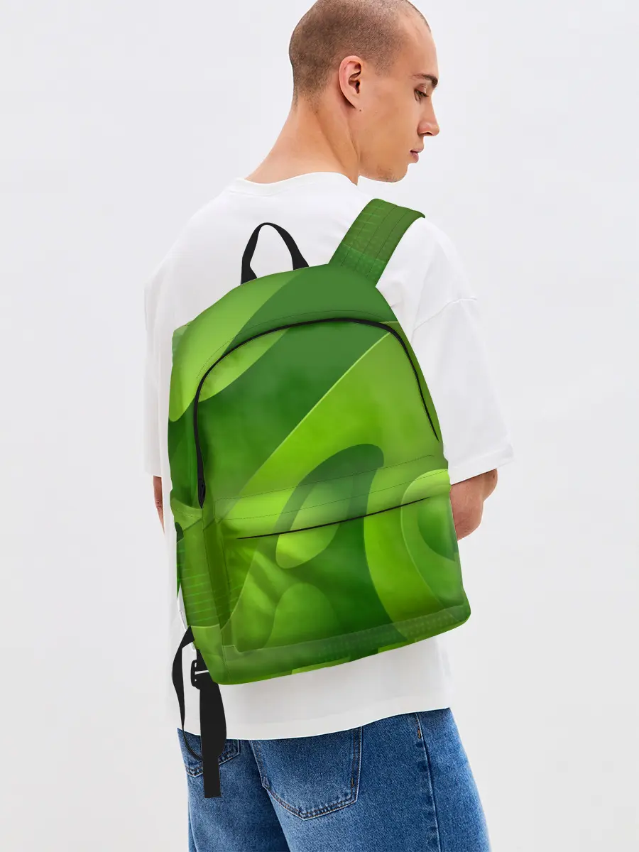 Рюкзак джинсовый / 3d Green abstract