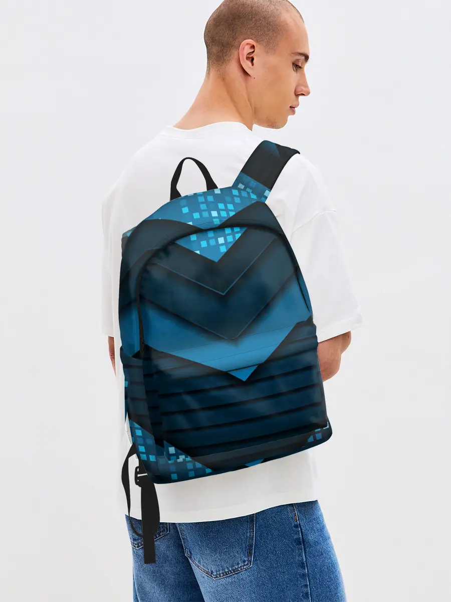 Рюкзак джинсовый / 3D luxury blue abstract